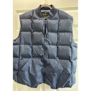 Weather Breaker Men’s Xl Down Puffer Vest Blue Vintage